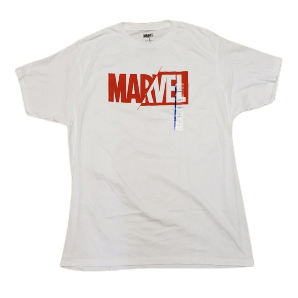 Marvel Logo Graphic T-shirt Men's Size XL NWT White & Red NEW